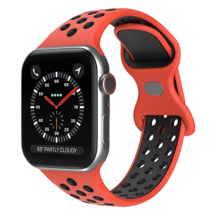 Elegant Apple Watch Series 7 41mm Silikone Urrem - Rød#serie_9