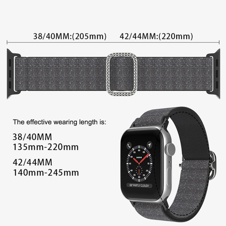 Meget holdbart Apple Watch Series 7 41mm Stof Urrem - Sort#serie_2