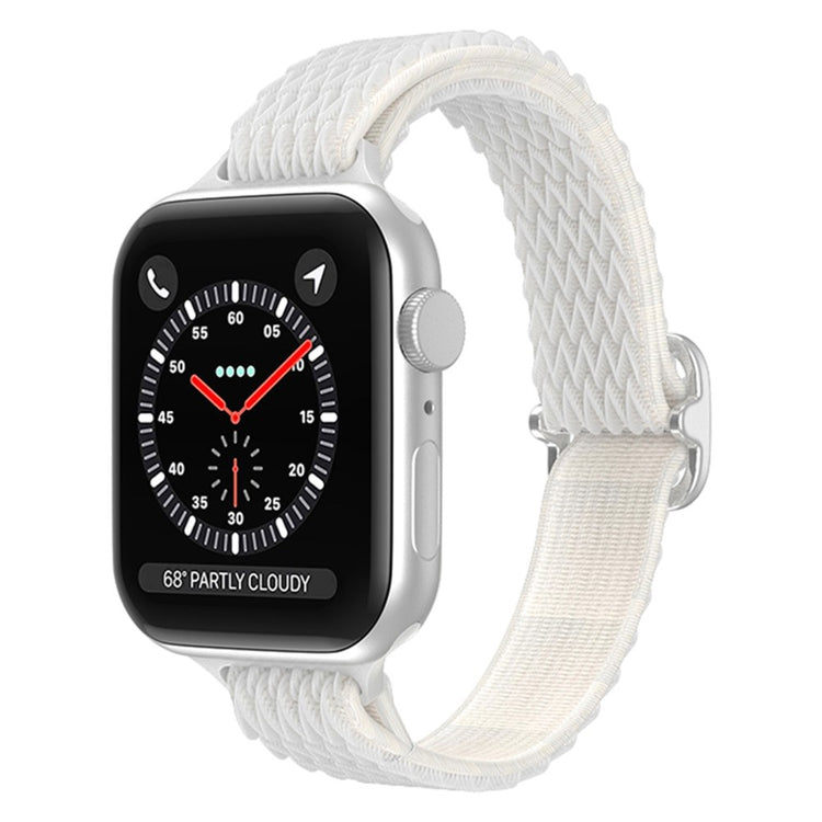 Helt vildt elegant Apple Watch Series 7 41mm Stof Urrem - Hvid#serie_2