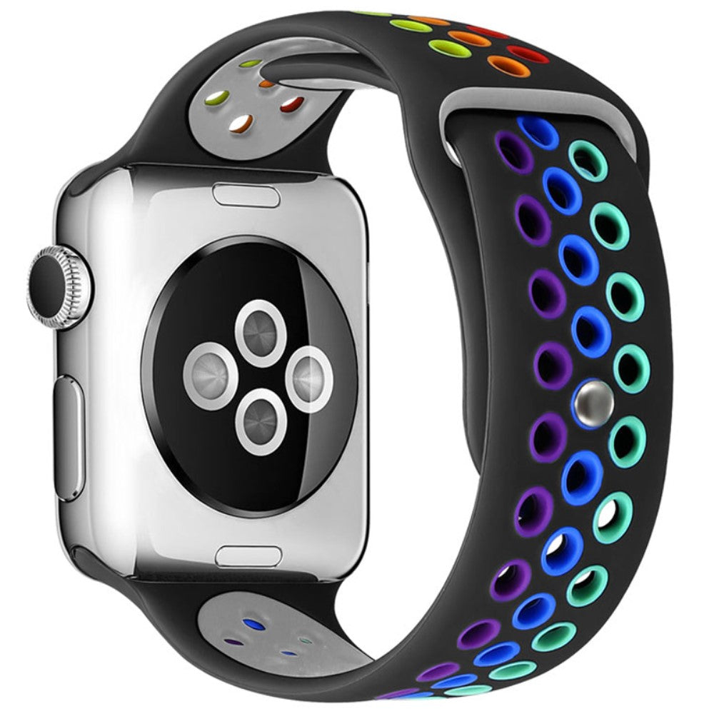 Vildt fed Apple Watch Series 7 41mm Silikone Rem - Sort#serie_2