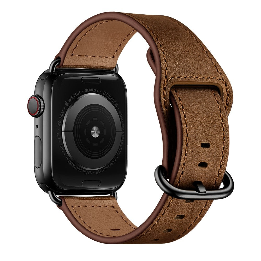 Vildt kønt Apple Watch Series 7 41mm Ægte læder Rem - Brun#serie_4