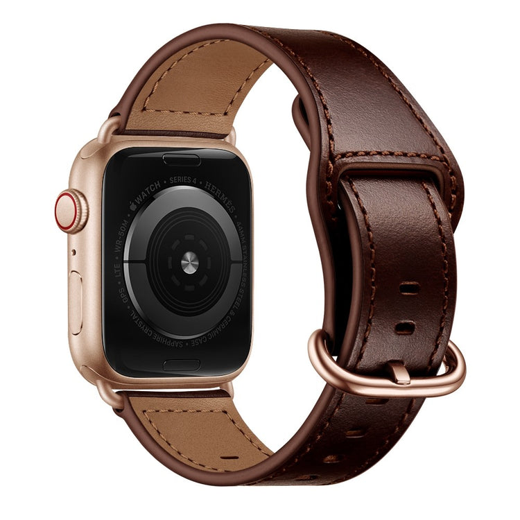 Vildt kønt Apple Watch Series 7 41mm Ægte læder Rem - Brun#serie_5