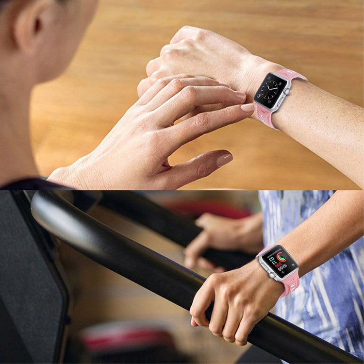 Vildt pænt Apple Watch Series 7 41mm Silikone Urrem - Pink#serie_2