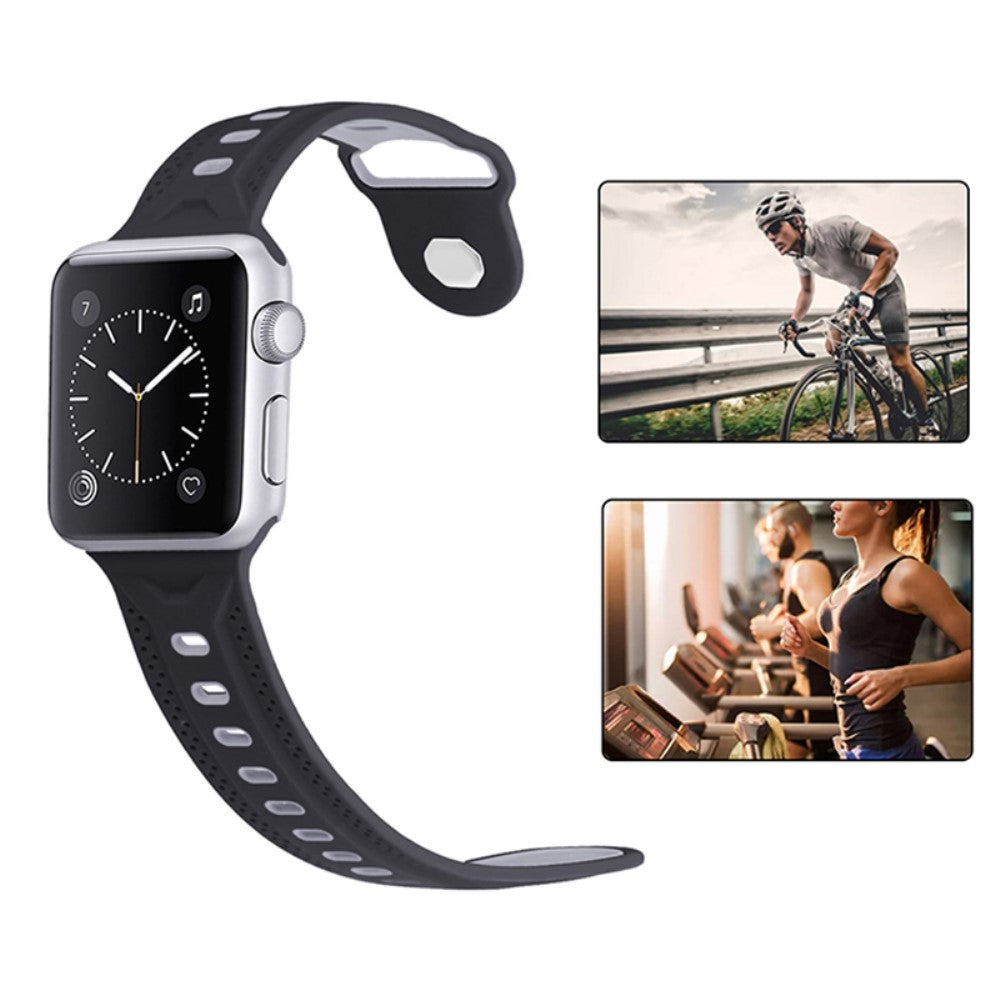 Vildt pænt Apple Watch Series 7 41mm Silikone Urrem - Sort#serie_7