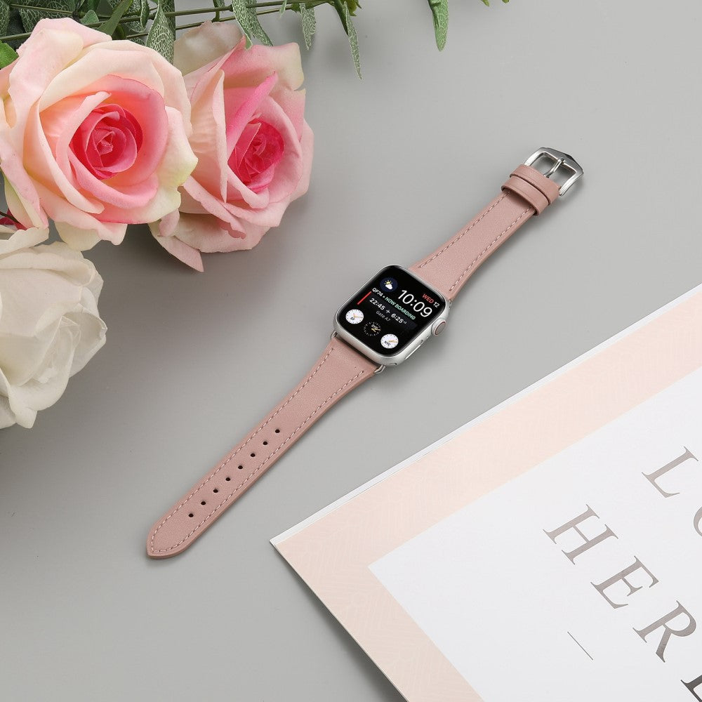 Meget komfortabel Universal Apple Ægte læder Urrem - Pink#serie_9