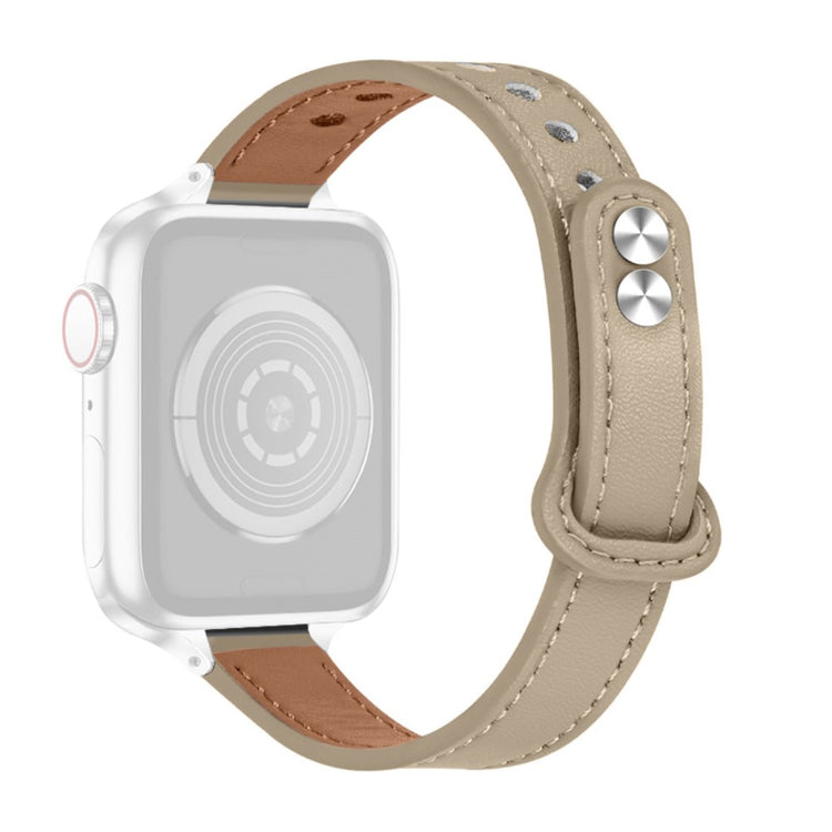 Smuk Universal Apple Ægte læder Urrem - Beige#serie_3