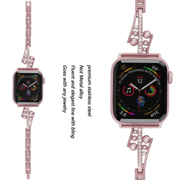 Helt vildt pænt Universal Apple Metal og Rhinsten Rem - Pink#serie_2