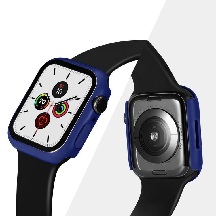 Vildt Godt Apple Watch Series 7 45mm Cover med Skærmbeskytter i Plastik og Hærdet Glas - Blå#serie_16