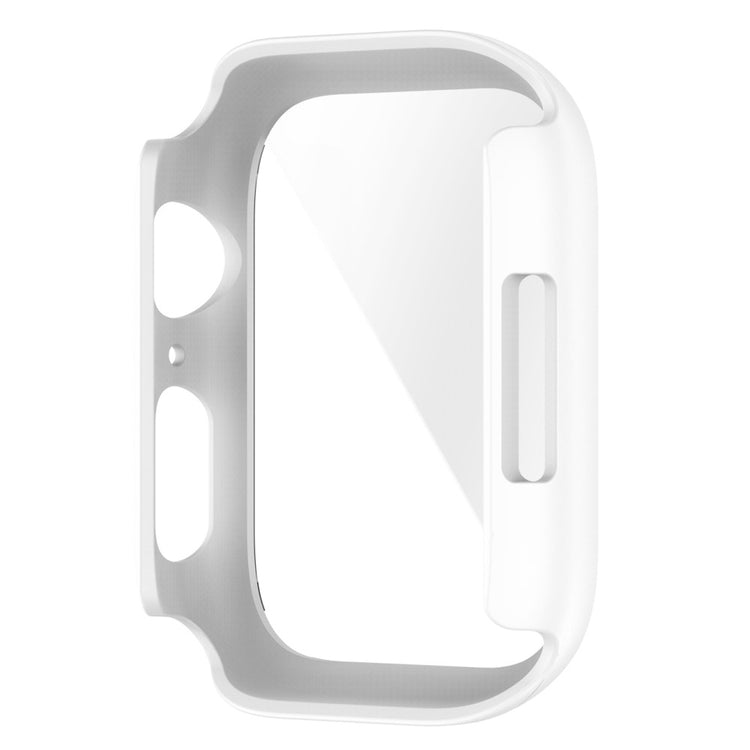 Fed Apple Watch Series 7 45mm Cover med Skærmbeskytter i Plastik og Hærdet Glas - Hvid#serie_1