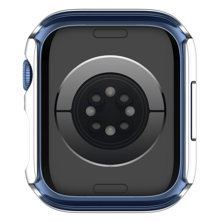 Fed Apple Watch Series 7 45mm Cover med Skærmbeskytter i Plastik og Hærdet Glas - Sølv#serie_10