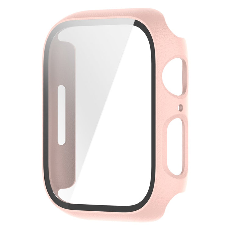 Fed Apple Watch Series 7 45mm Cover med Skærmbeskytter i Plastik og Hærdet Glas - Pink#serie_2