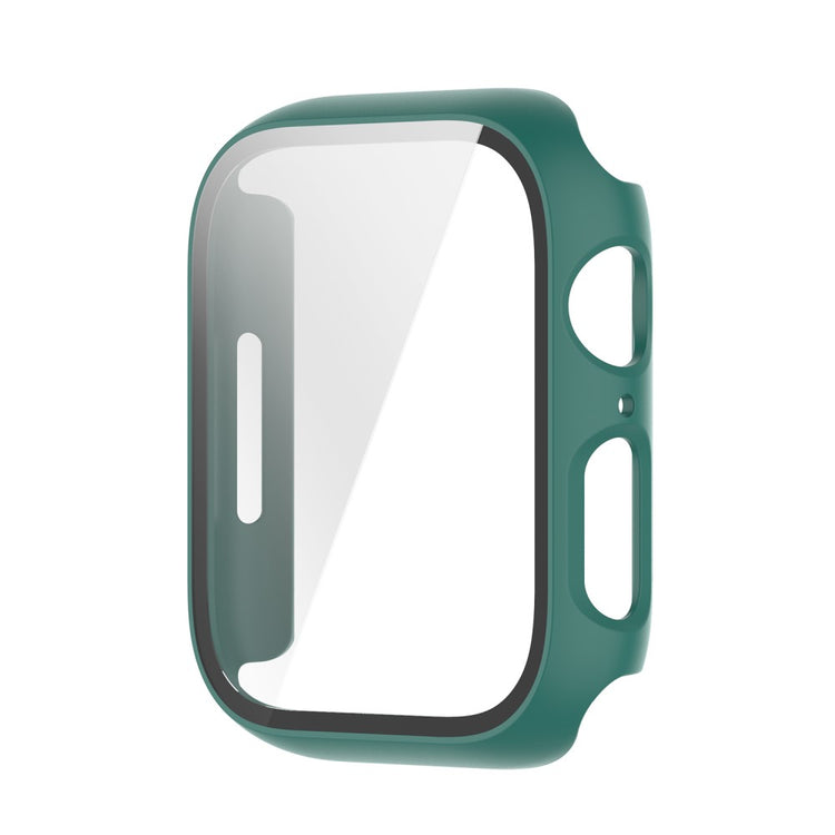 Fed Apple Watch Series 7 45mm Cover med Skærmbeskytter i Plastik og Hærdet Glas - Grøn#serie_3