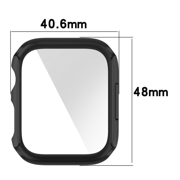 Fed Apple Watch Series 7 45mm Cover med Skærmbeskytter i Plastik og Hærdet Glas - Rød#serie_5