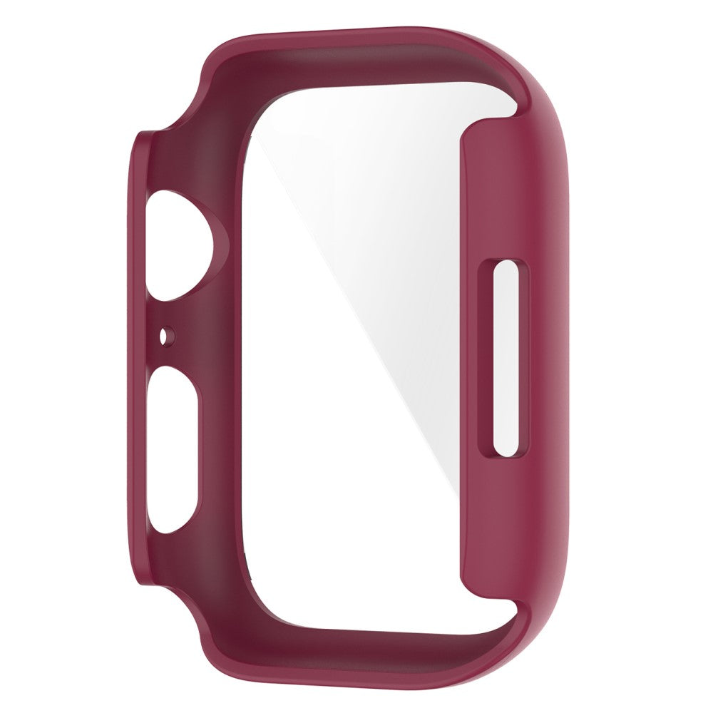 Fed Apple Watch Series 7 45mm Cover med Skærmbeskytter i Plastik og Hærdet Glas - Rød#serie_6