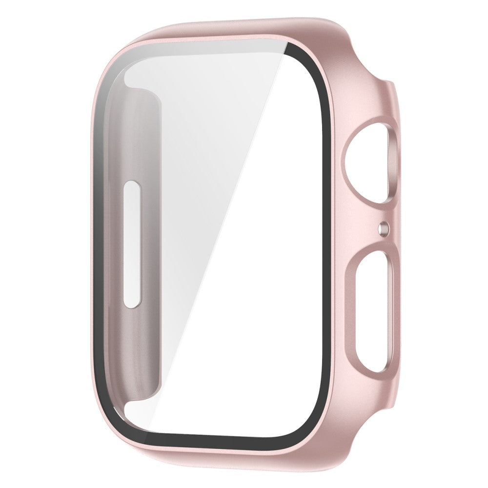 Fed Apple Watch Series 7 45mm Cover med Skærmbeskytter i Plastik og Hærdet Glas - Pink#serie_7