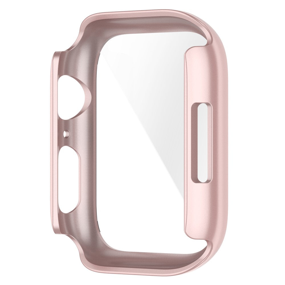 Fed Apple Watch Series 7 45mm Cover med Skærmbeskytter i Plastik og Hærdet Glas - Pink#serie_7