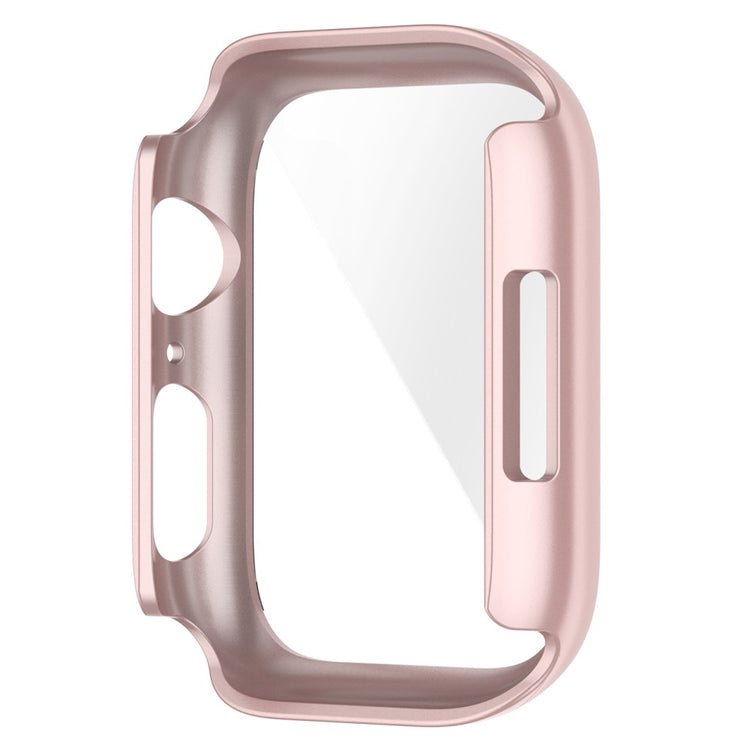 Fed Apple Watch Series 7 45mm Cover med Skærmbeskytter i Plastik og Hærdet Glas - Pink#serie_7