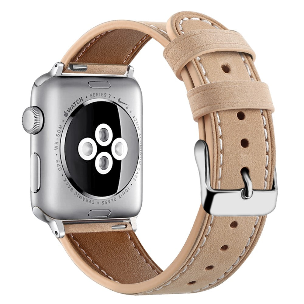 Supercool Apple Watch Series 7 45mm Ægte læder Rem - Brun#serie_10