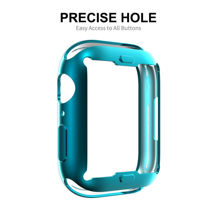 Mega Flot Apple Watch Series 7 45mm Cover med Skærmbeskytter i Silikone og Hærdet Glas - Sølv#serie_3