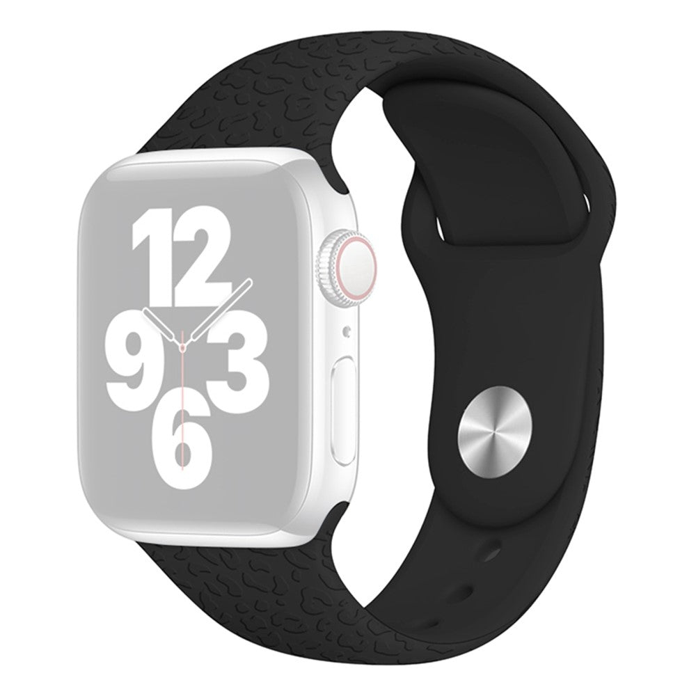 Super kønt Apple Watch Series 7 45mm Silikone Rem - Sort#serie_4