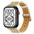Modny Apple Watch Series 7 45mm Skóra Naturalna I Stras Pasek