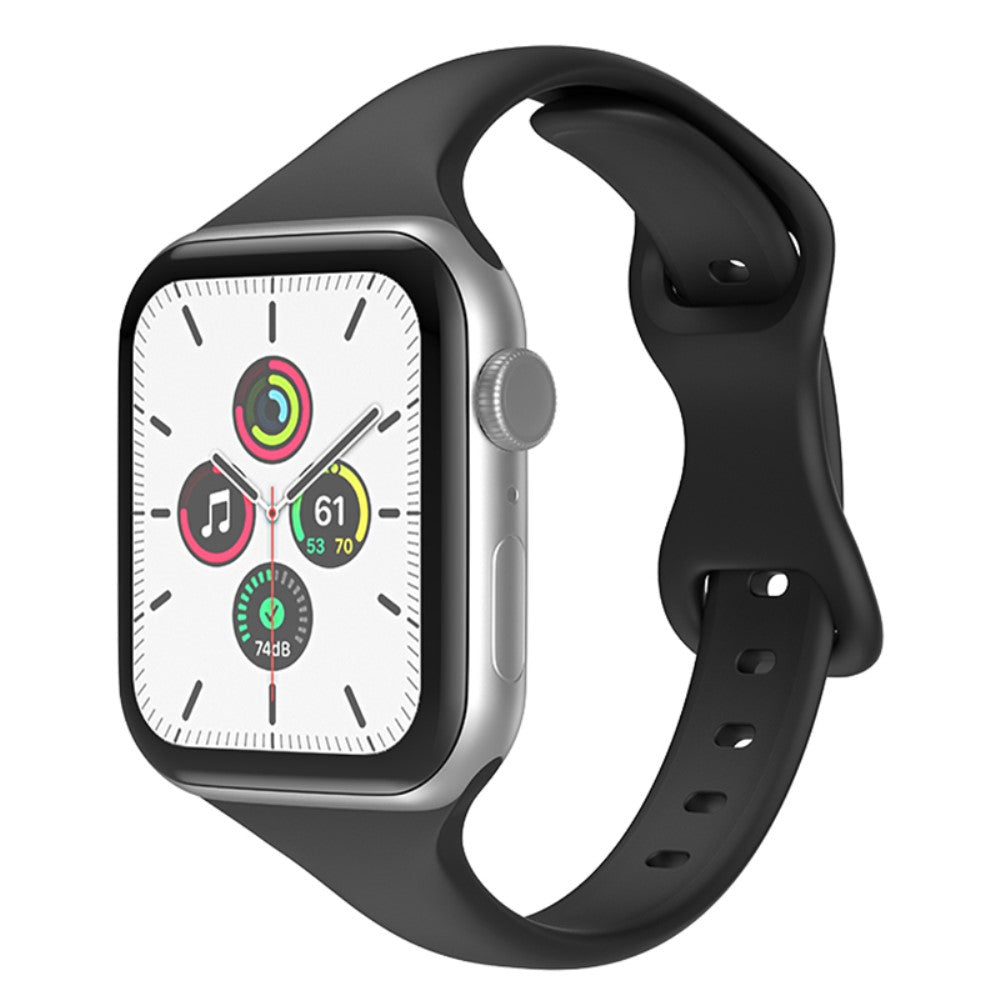 Mega fed Apple Watch Series 7 45mm Silikone Rem - Sort#serie_1