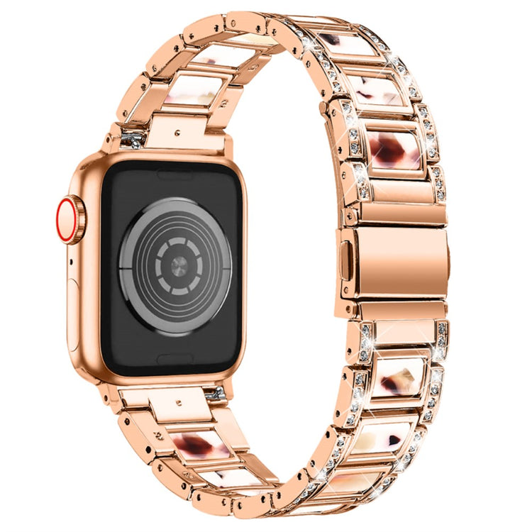 Mega sejt Apple Watch Series 7 45mm Metal og Rhinsten Rem - Pink#serie_16