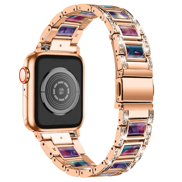 Mega sejt Apple Watch Series 7 45mm Metal og Rhinsten Rem - Pink#serie_18