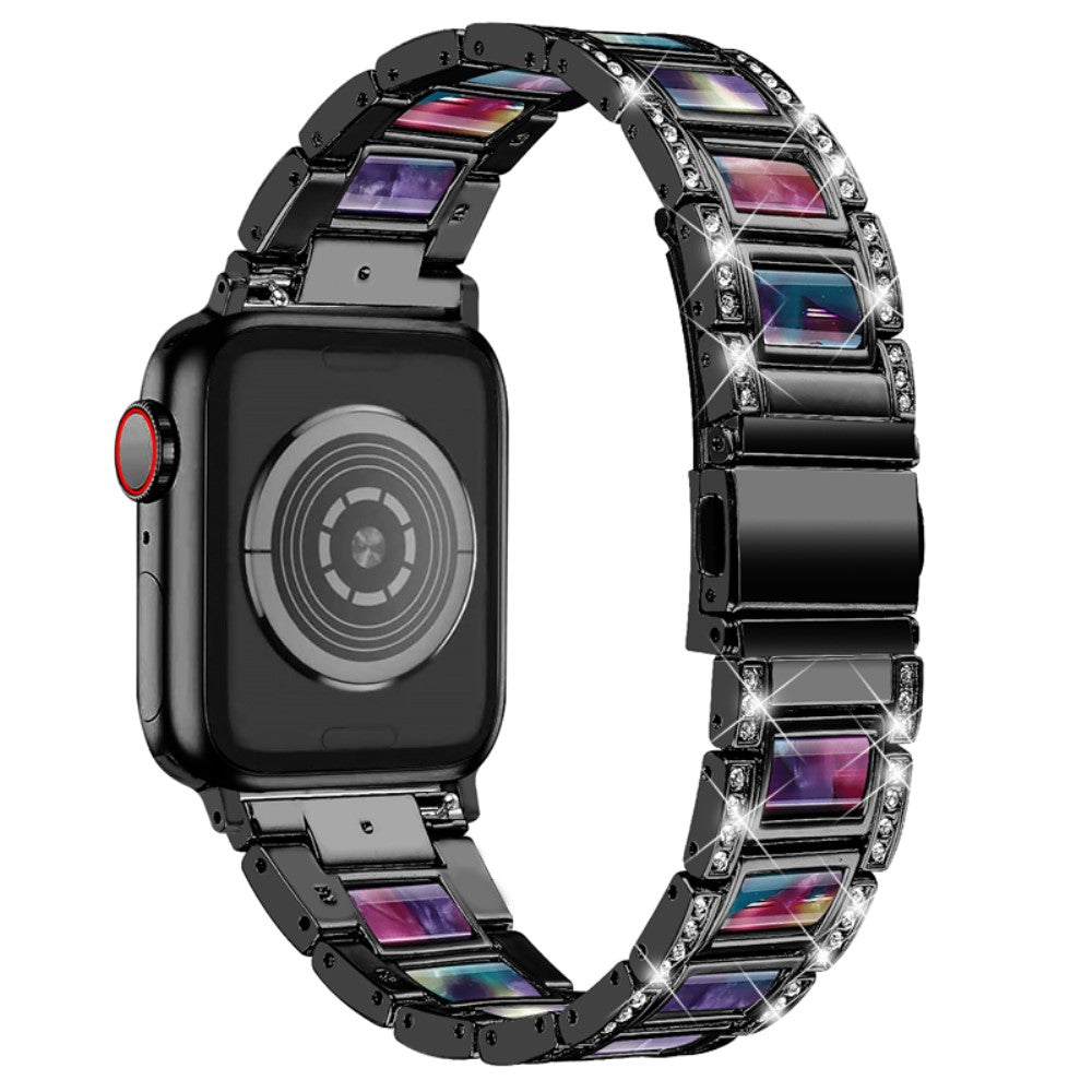 Mega sejt Apple Watch Series 7 45mm Metal og Rhinsten Rem - Sort#serie_8