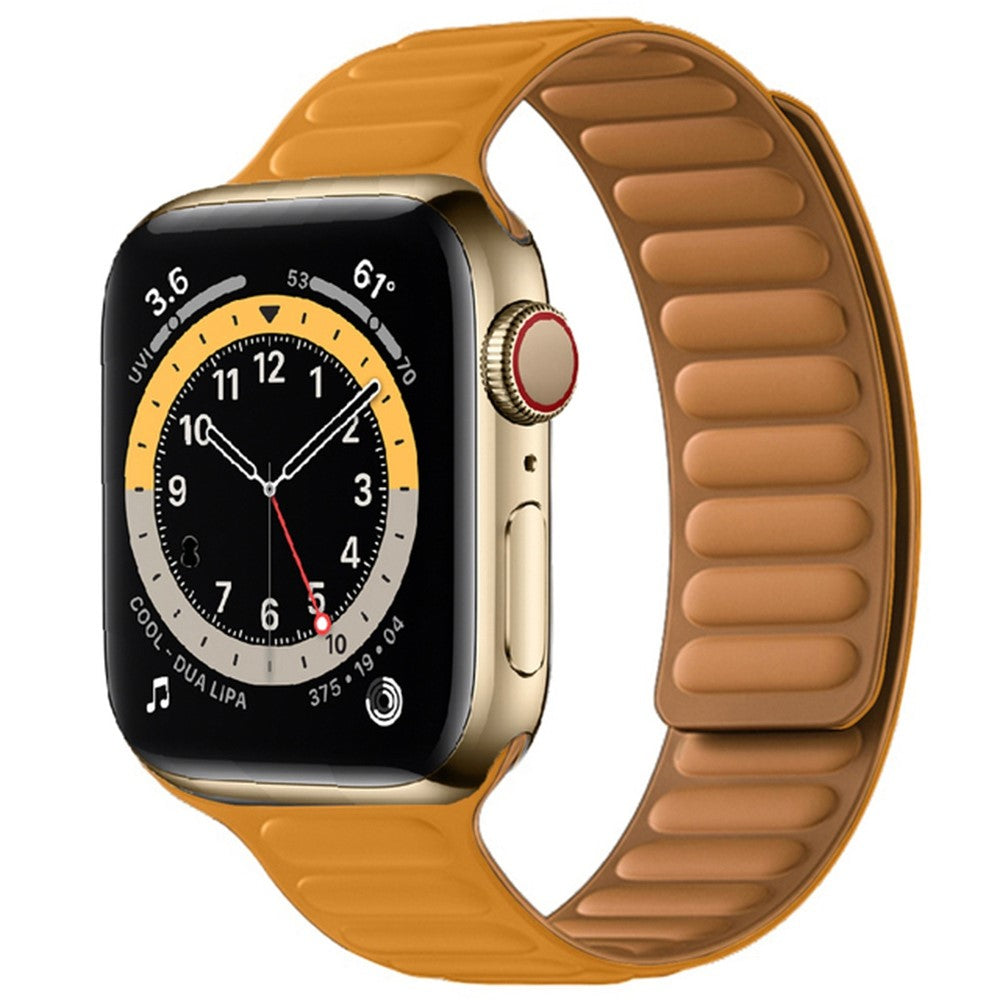 Stilren Apple Watch Series 7 45mm Silikone Rem - Gul#serie_9