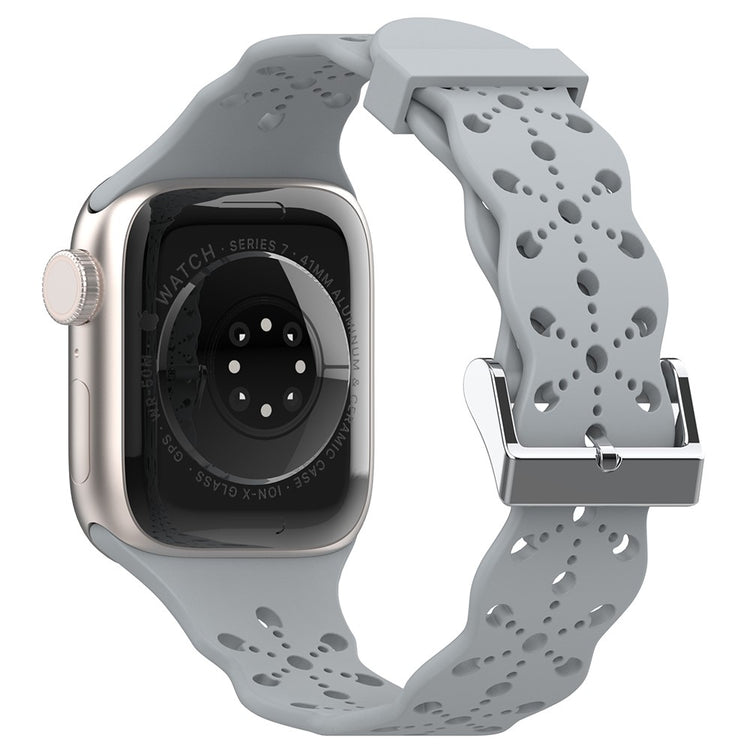 Super fantastisk Apple Watch Series 7 45mm Silikone Rem - Sølv#serie_4