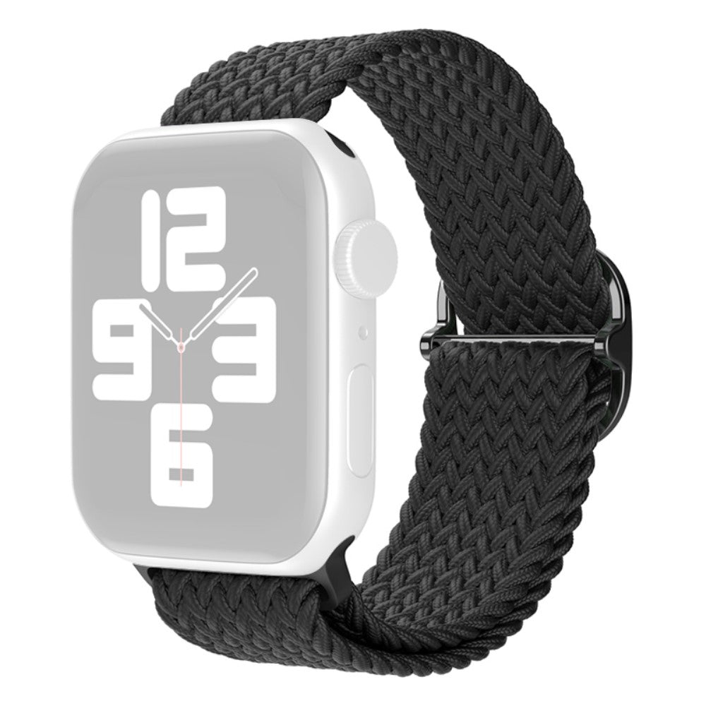 Slidstærk Apple Watch Series 7 45mm Nylon Rem - Sort#serie_2