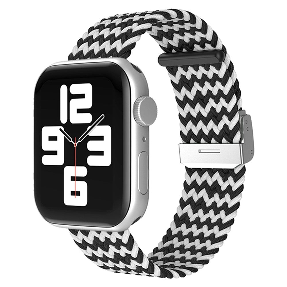 Rigtigt hårdfør Apple Watch Series 7 45mm Stof Urrem - Sort#serie_23