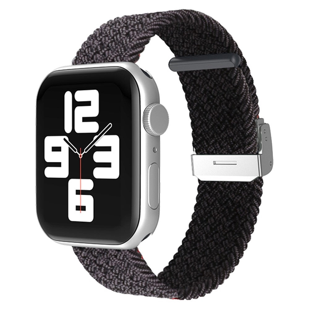 Rigtigt hårdfør Apple Watch Series 7 45mm Stof Urrem - Sort#serie_7