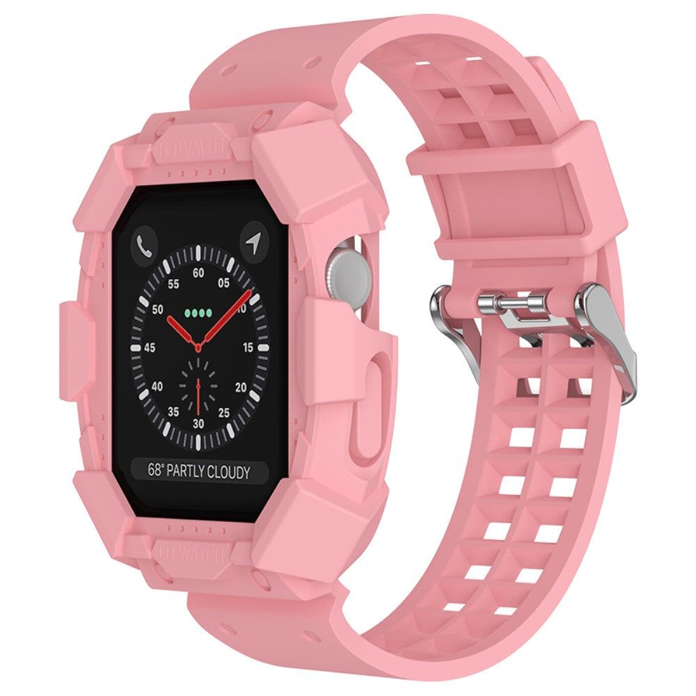 Super nydelig Apple Watch Series 7 45mm Silikone Urrem - Pink#serie_4