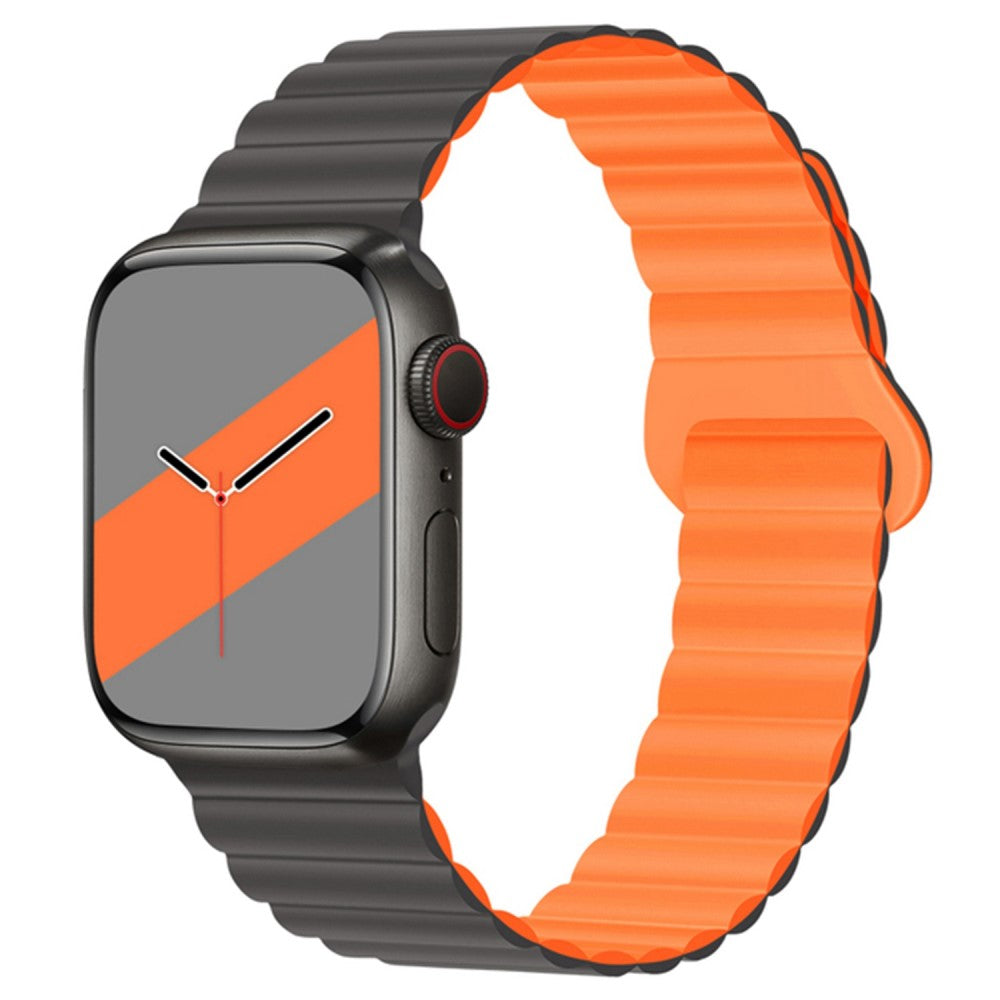 Mega kønt Apple Watch Series 7 45mm Silikone Urrem - Sølv#serie_7