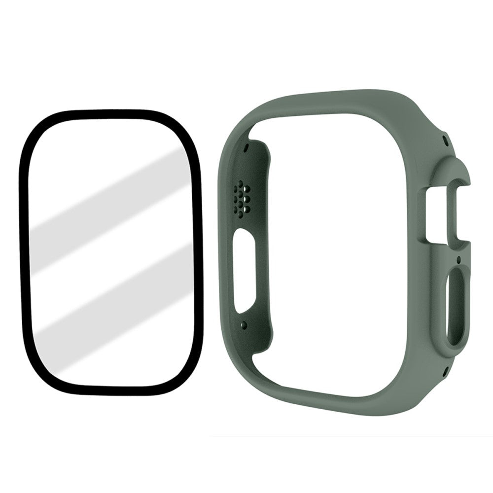 Apple Watch Ultra Plastik Cover med Skærmbeskytter og Hærdet Glas - Grøn#serie_10