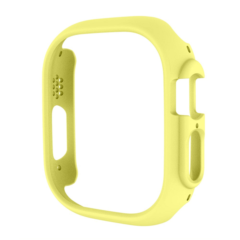 Apple Watch Ultra Plastik Cover med Skærmbeskytter og Hærdet Glas - Gul#serie_9