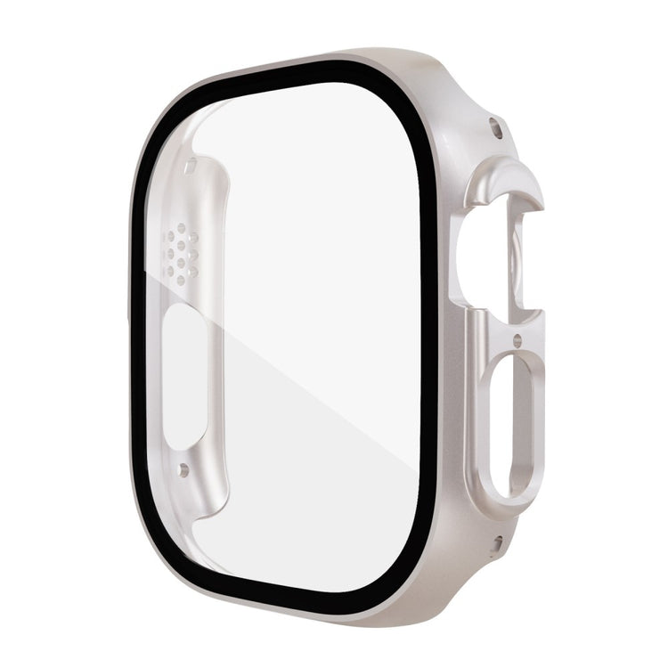 Mega Flot Apple Watch Ultra Cover med Skærmbeskytter i Plastik og Hærdet Glas - Sølv#serie_6