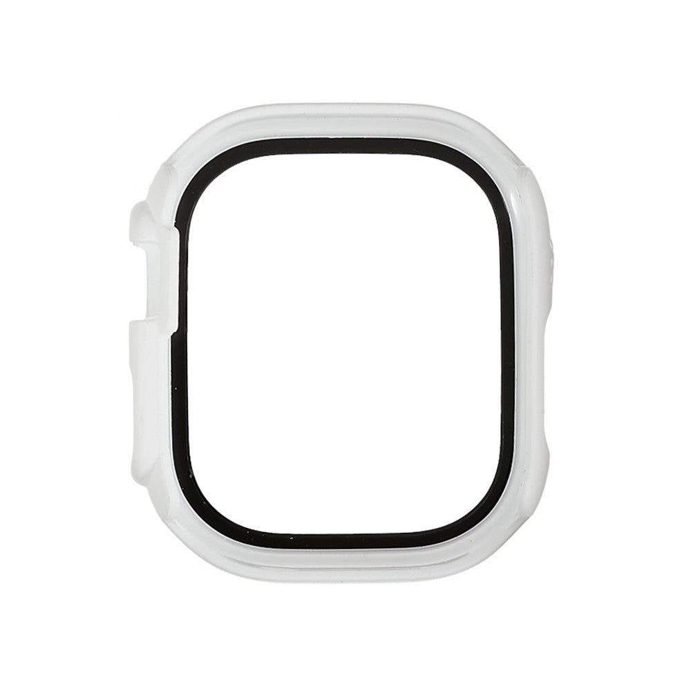 Vildt Godt Apple Watch Ultra Cover med Skærmbeskytter i Plastik og Hærdet Glas - Hvid#serie_9