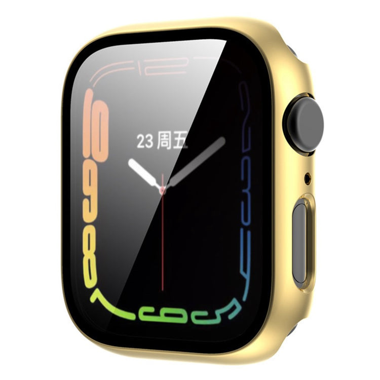 Flot Apple Watch Series 8 (41mm) / Apple Watch Series 7 41mm Cover med Skærmbeskytter i Plastik og Hærdet Glas - Guld#serie_2