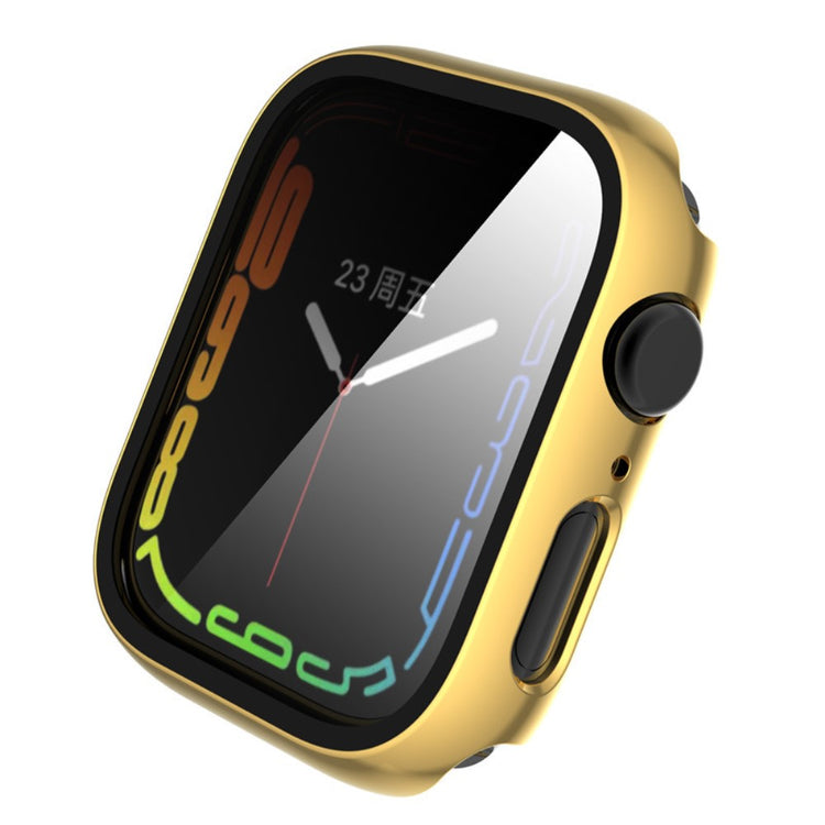 Flot Apple Watch Series 8 (41mm) / Apple Watch Series 7 41mm Cover med Skærmbeskytter i Plastik og Hærdet Glas - Guld#serie_2