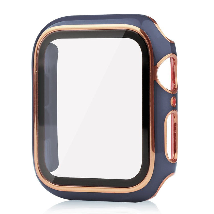 Mega Fint Apple Watch Series 8 (41mm) / Apple Watch Series 7 41mm Cover med Skærmbeskytter i Plastik og Hærdet Glas - Blå#serie_9