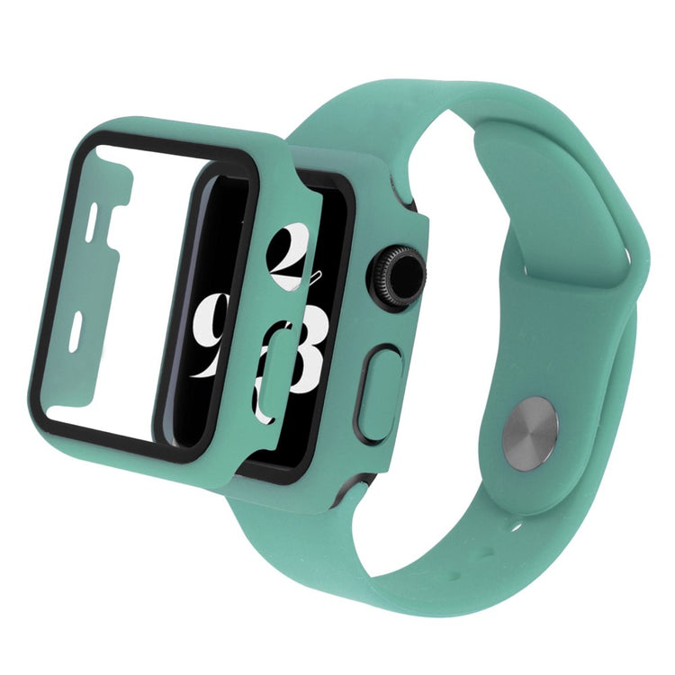 Apple Watch Series 8 (41mm) / Apple Watch Series 7 41mm Plastik Rem med Cover og Hærdet Glas - Grøn#serie_15