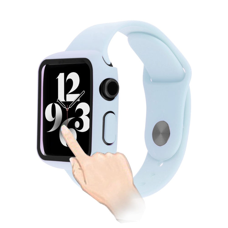 Apple Watch Series 8 (41mm) / Apple Watch Series 7 41mm Plastik Rem med Cover og Hærdet Glas - Blå#serie_6