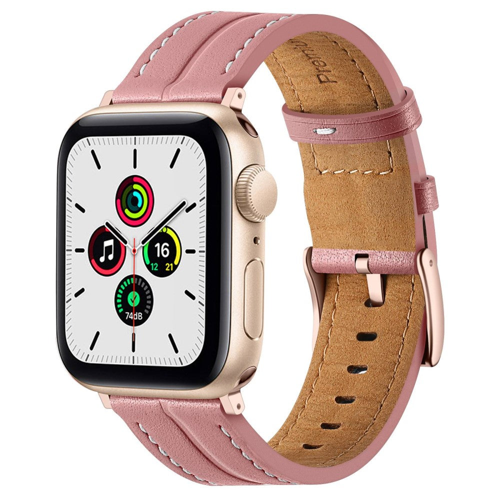 Super nydelig Universal Apple Ægte læder Rem - Pink#serie_6