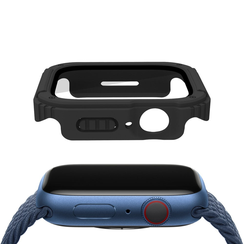 Flot Apple Watch Series 8 (45mm) / Apple Watch Series 7 45mm Cover med Skærmbeskytter i Plastik og Hærdet Glas - Sort#serie_1