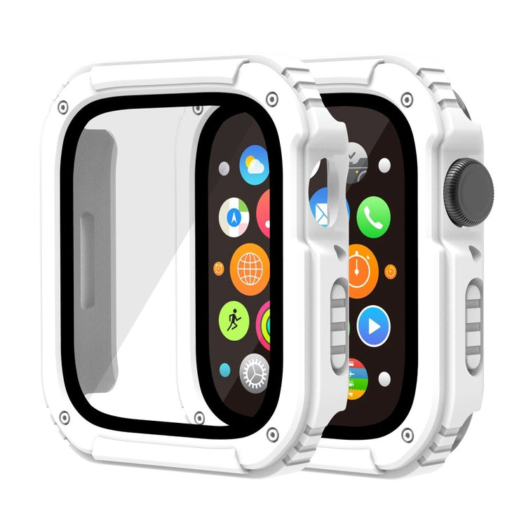 Flot Apple Watch Series 8 (45mm) / Apple Watch Series 7 45mm Cover med Skærmbeskytter i Plastik og Hærdet Glas - Hvid#serie_2