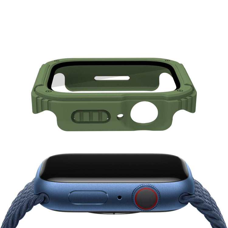 Flot Apple Watch Series 8 (45mm) / Apple Watch Series 7 45mm Cover med Skærmbeskytter i Plastik og Hærdet Glas - Grøn#serie_3