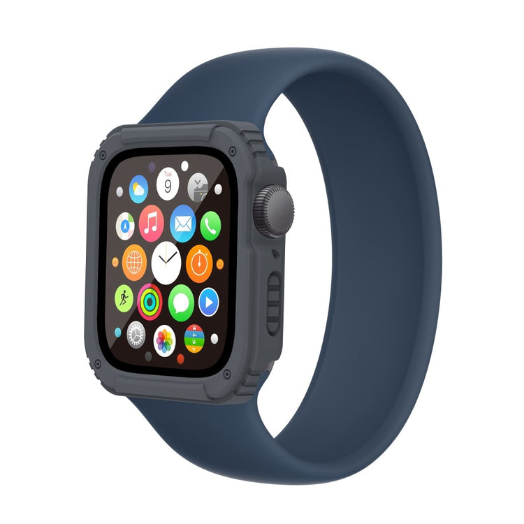 Flot Apple Watch Series 8 (45mm) / Apple Watch Series 7 45mm Cover med Skærmbeskytter i Plastik og Hærdet Glas - Sølv#serie_4